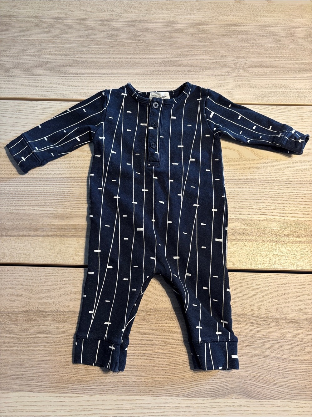 Black Stripe Long-Sleeve Baby One-Piece Bodysuit